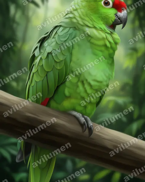 Illustration im Stil Realistisch: Diademed amazon (Amazona diadema)