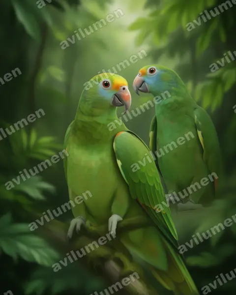 Illustration Réaliste : Amazona dufresniana (Amazone de Dufresne)