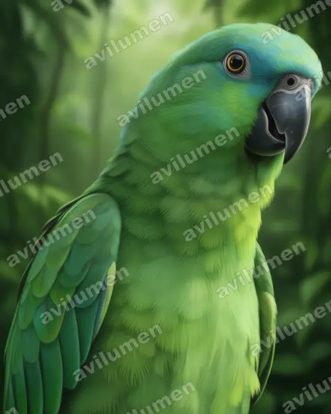 Ilustración en Realista: Amazona guatemalae (Amazona guatemalae)
