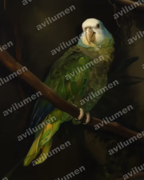 Illustration im Stil Öl: Königsamazone (Amazona guildingii)