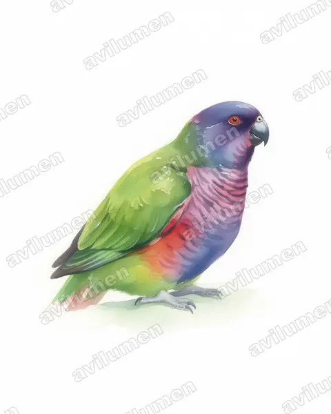 Watercolor illustration: Amazona imperialis (Imperial Amazon)