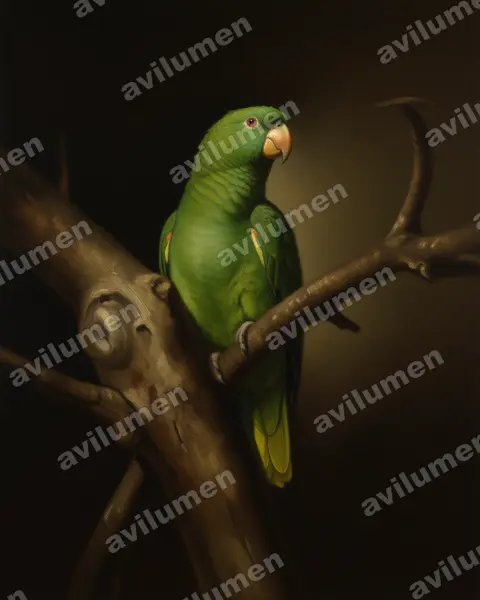 Illustration Huile : Amazona kawalli (Amazone de Kawall)