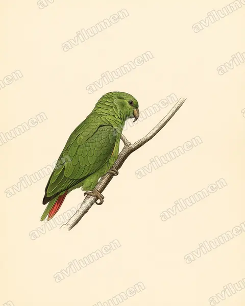 Vintage plate illustration: Amazona mercenarius (Scaly-naped Amazon)