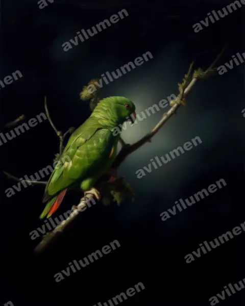 Oil illustration: Amazona mercenarius (Scaly-naped Amazon)