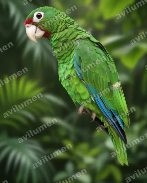 Illustration Réaliste : Amazona vittata (Amazone de Porto Rico)