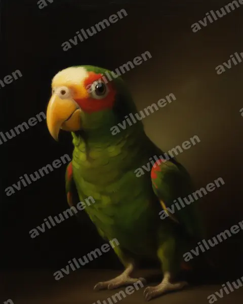Illustration im Stil Öl: Goldzügelamazone (Amazona xantholora)