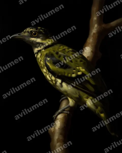 Oil illustration: Ampelioides tschudii (Scaled Fruiteater)