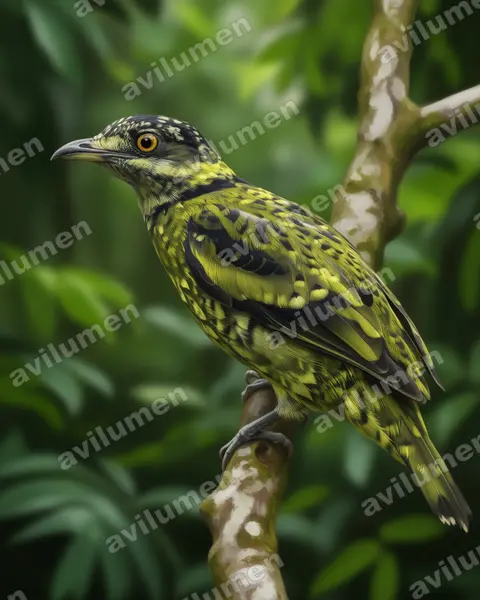 Realistic illustration: Ampelioides tschudii (Scaled Fruiteater)