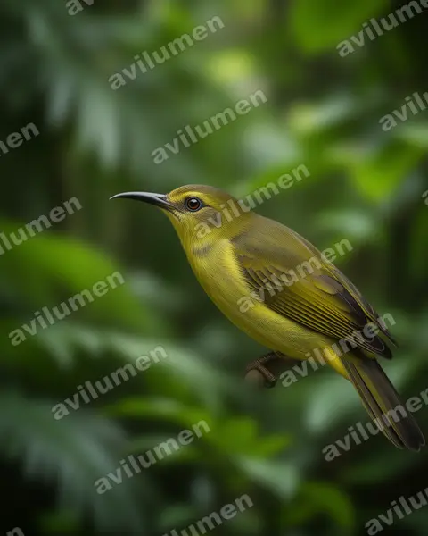 Illustration im Stil Realistisch: Reichenbach-Nektarvogel (Anabathmis reichenbachii)