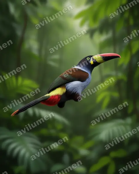 Illustration Réaliste : Andigena hypoglauca (Toucan bleu)