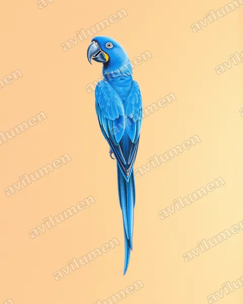 Ilustración en Lápiz de color: Anodorhynchus hyacinthinus (Guacamayo jacinto)