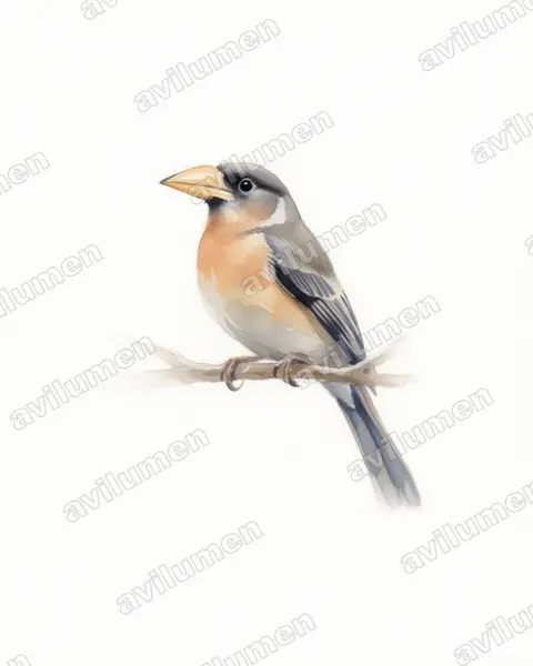 Illustration Aquarelle : Anorrhinus austeni (Calao d'Austen)