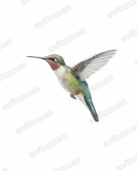 Illustration Aquarelle : Anthocephala berlepschi (Colibri du Tolima)