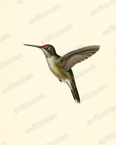 Illustration Planche ancienne : Anthocephala berlepschi (Colibri du Tolima)