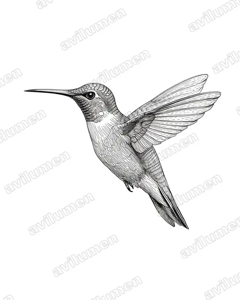 Illustration Encre : Anthocephala berlepschi (Colibri du Tolima)