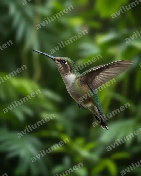 Illustration Réaliste : Anthocephala berlepschi (Colibri du Tolima)