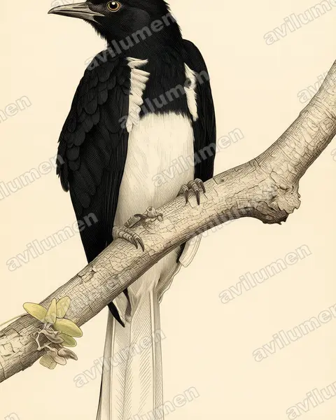 Vintage plate illustration: Anthracoceros albirostris (Oriental Pied Hornbill)
