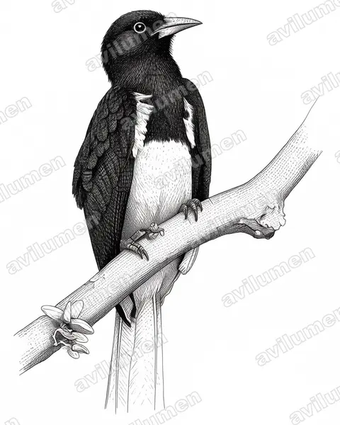 Ink illustration: Anthracoceros albirostris (Oriental Pied Hornbill)