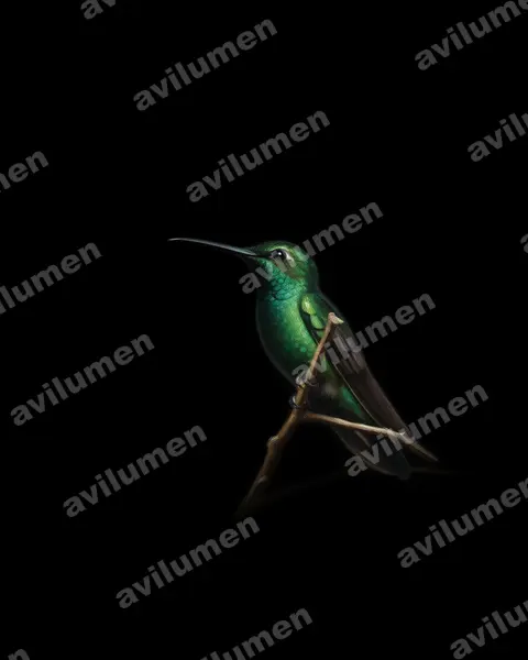 Ilustración en Óleo: Anthracothorax viridis (Mango portorriqueño​)