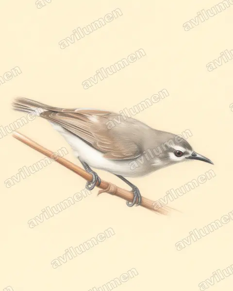 Illustration Crayon de couleur : Anthreptes gabonicus (Souïmanga brun)
