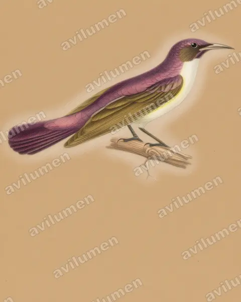 Illustration Crayon de couleur : Anthreptes longuemarei (Souïmanga violet)