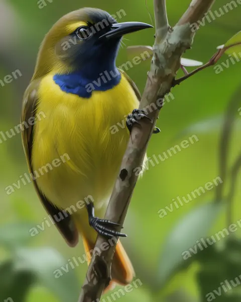 Illustration im Stil Realistisch: Plain-backed Sunbird (Anthreptes reichenowi)