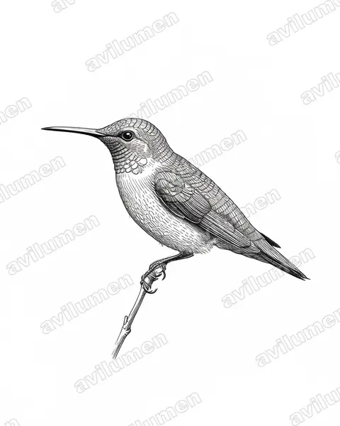 Ink illustration: Anthreptes rubritorques (Banded Green Sunbird)