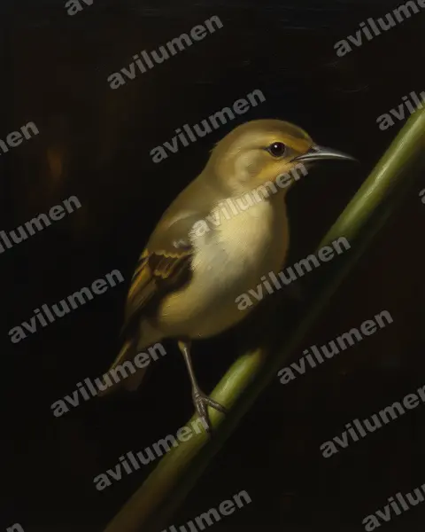 Illustration im Stil Öl: Little Green Sunbird (Anthreptes seimundi)