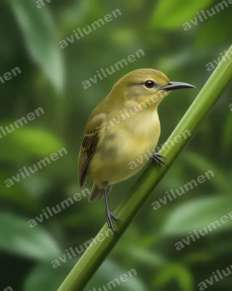Illustration im Stil Realistisch: Little Green Sunbird (Anthreptes seimundi)