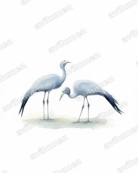 Illustration Aquarelle : Anthropoides paradiseus (Grue de paradis)