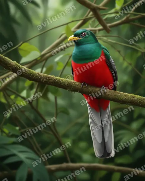 Illustration Réaliste : Apaloderma narina (Trogon narina)