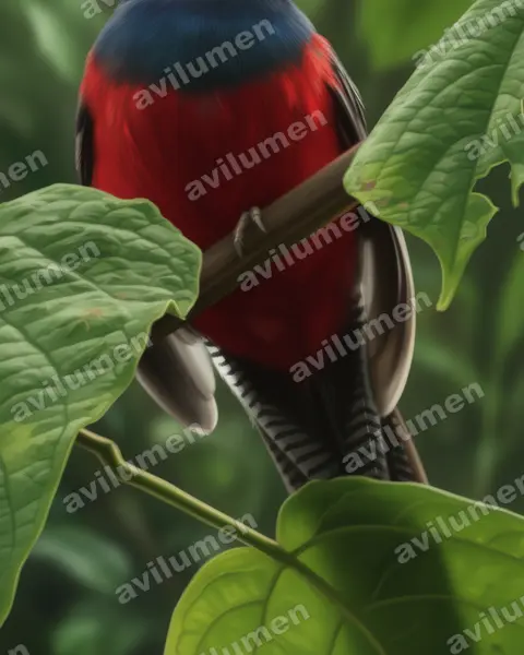 Illustration im Stil Realistisch: Bergtrogon (Apaloderma vittatum)