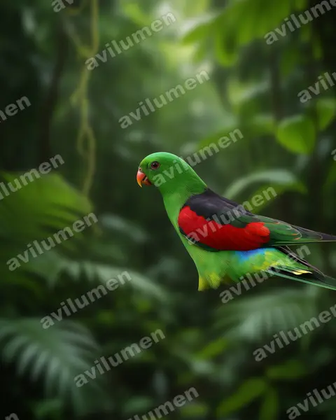 Ilustración en Realista: Aprosmictus erythropterus (Papagayo alirrojo)