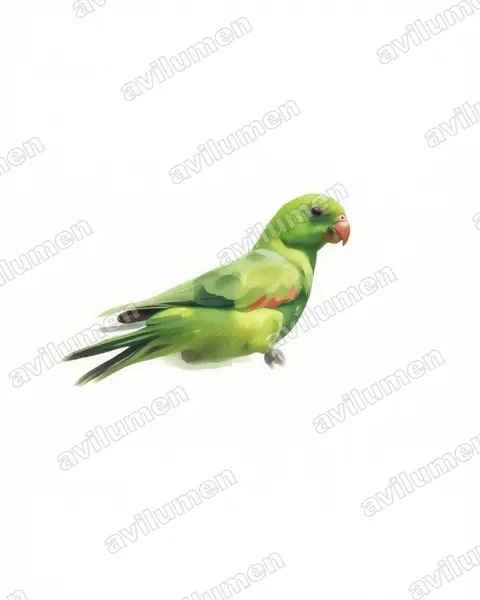 Illustration Aquarelle : Aprosmictus jonquillaceus (Perruche jonquille)