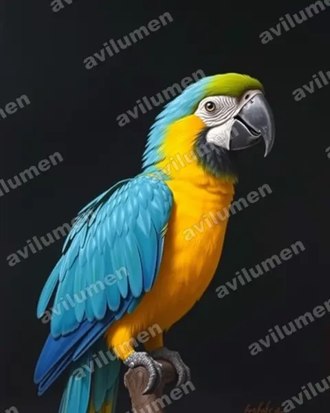 Oil illustration: Ara glaucogularis (Blue-throated Macaw)
