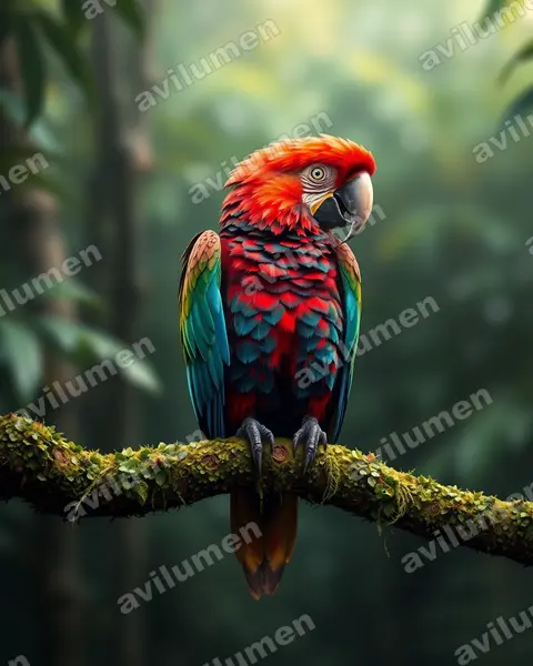 Illustration Réaliste : Ara martinica (Martinique Macaw)