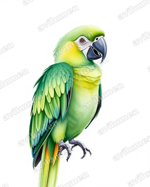 Illustration im Stil Aquarell: Kleiner Soldatenara (Ara militaris)