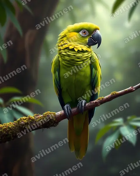 Illustration im Stil Realistisch: Kleiner Soldatenara (Ara militaris)