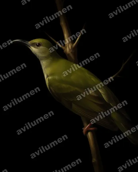 Illustration im Stil Öl: Bornean Spiderhunter (Arachnothera everetti)