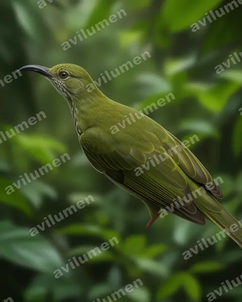 Illustration im Stil Realistisch: Bornean Spiderhunter (Arachnothera everetti)