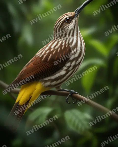 Realistic illustration: Arachnothera juliae (Whitehead's Spiderhunter)