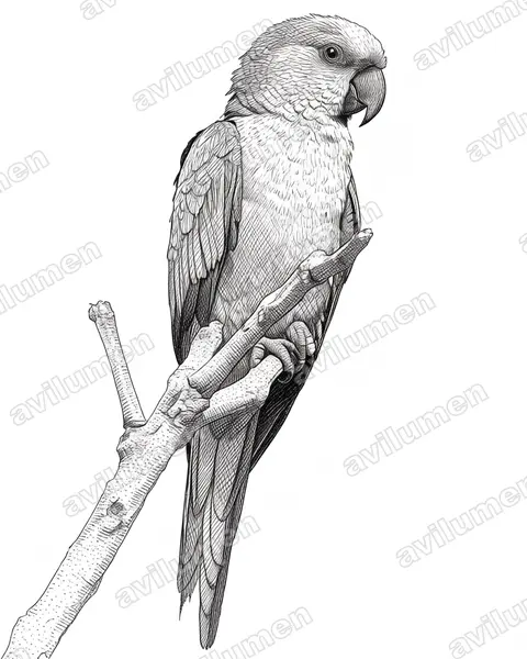 Ilustración en Tinta: Aratinga auricapillus (Aratinga testadorada)