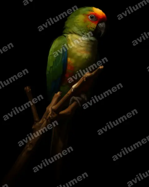 Ilustración en Óleo: Aratinga auricapillus (Aratinga testadorada)