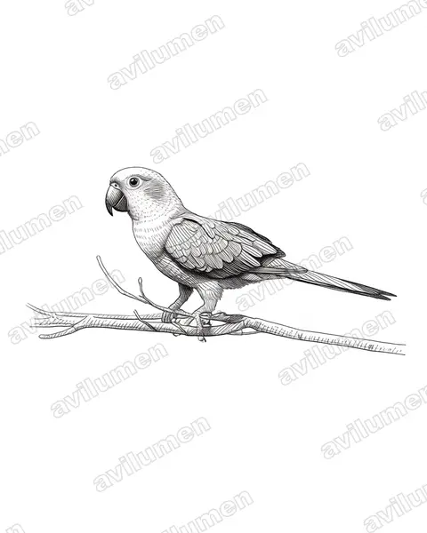 Ink illustration: Aratinga jandaya (Jandaya Parakeet)