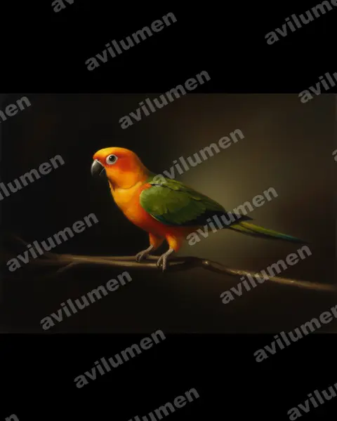 Oil illustration: Aratinga jandaya (Jandaya Parakeet)