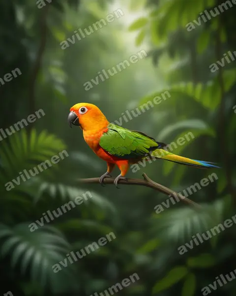 Realistic illustration: Aratinga jandaya (Jandaya Parakeet)