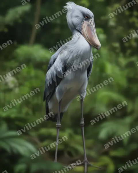 Illustration Réaliste : Balaeniceps rex (Bec-en-sabot du Nil)
