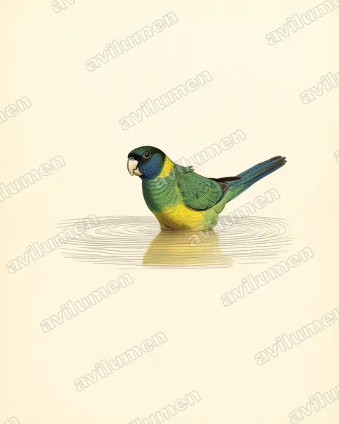 林肯港環頸鸚鵡（Barnardius zonarius）的古典图版插画