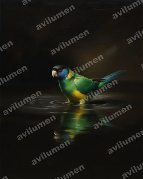 林肯港環頸鸚鵡（Barnardius zonarius）的油画插画