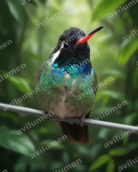 Illustration Réaliste : Basilinna leucotis (Colibri à oreilles blanches)